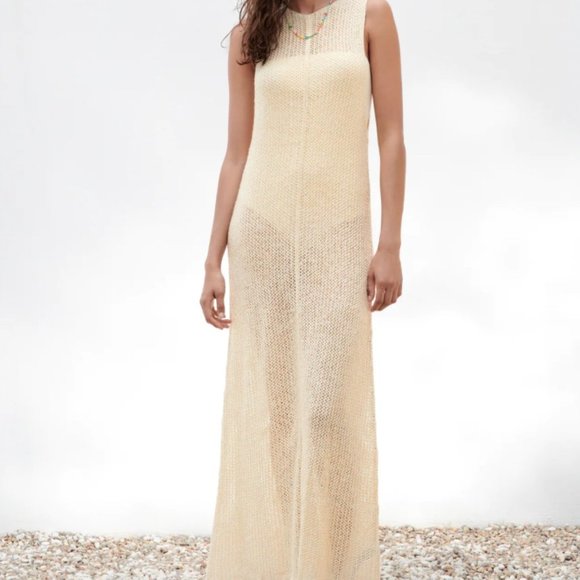 Zara Oversized Knit Buttoned Long Dress - Picture 5 of 12